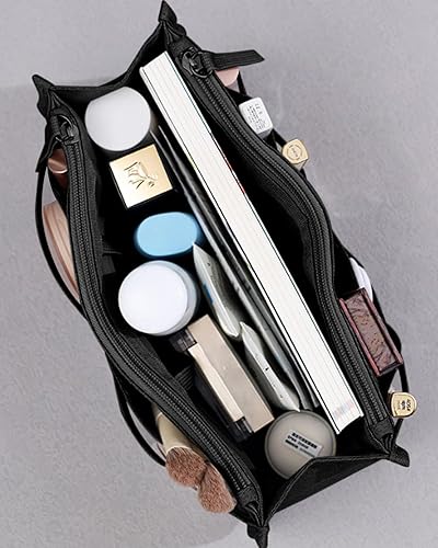 Miniatura 5 de Bolsa de cosméticos de viaje, bolsa de maquillaje de gran capacidad, bolsa de aseo portátil con organizador interno, bolsa de almacenamiento de