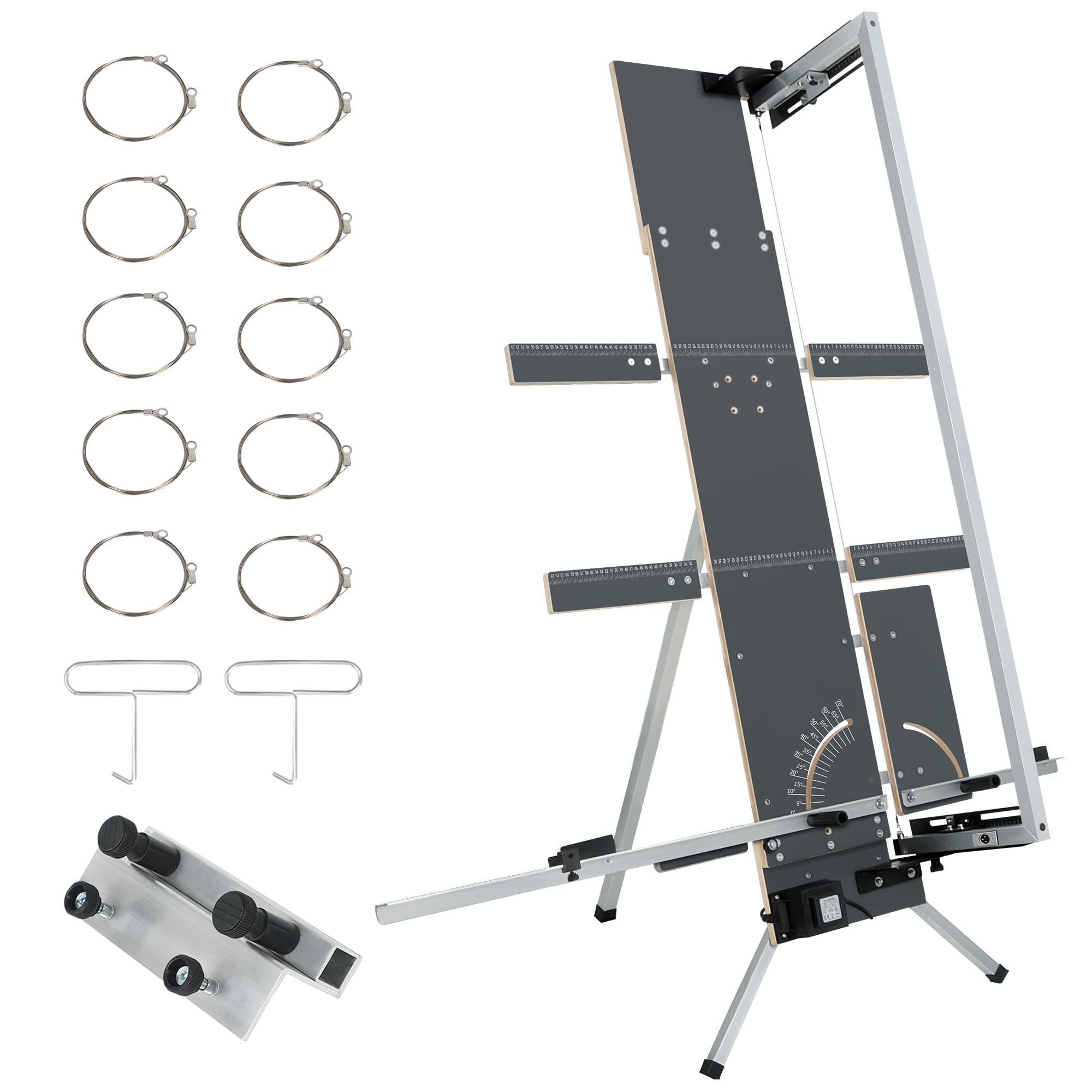 MINOVA MODELL3-7 nóż do styropianu 200 W, 1300 mm, wolnostojący, kompletny zestaw łącznie z 10 drutami tnącymi, 1 blachą do rusztowania i 2 uchwytami sprężynowymi, przecinak do gorącego drutu (model 6