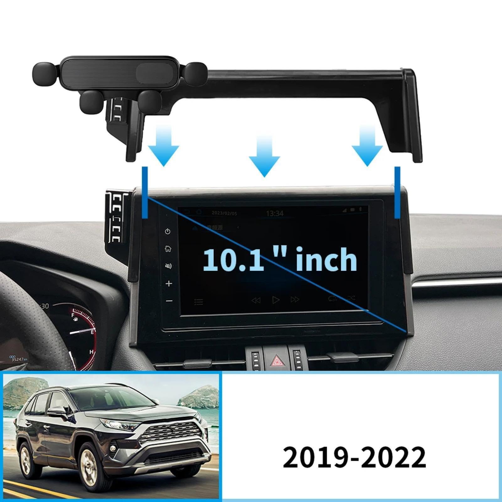 Uchwyt Samochodowy na Telefon dla Toyota RAV4 XA50 2019-2022, uchwyt samochodowy na telefon komórkowy, stojak na nawigację GPS (ładowanie srebrny)