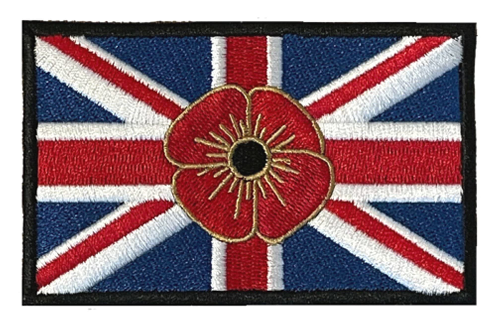 Smartbadge® Embroidered Lest We Forget Union Jack Remembrance Sew on Patch Badge (A)