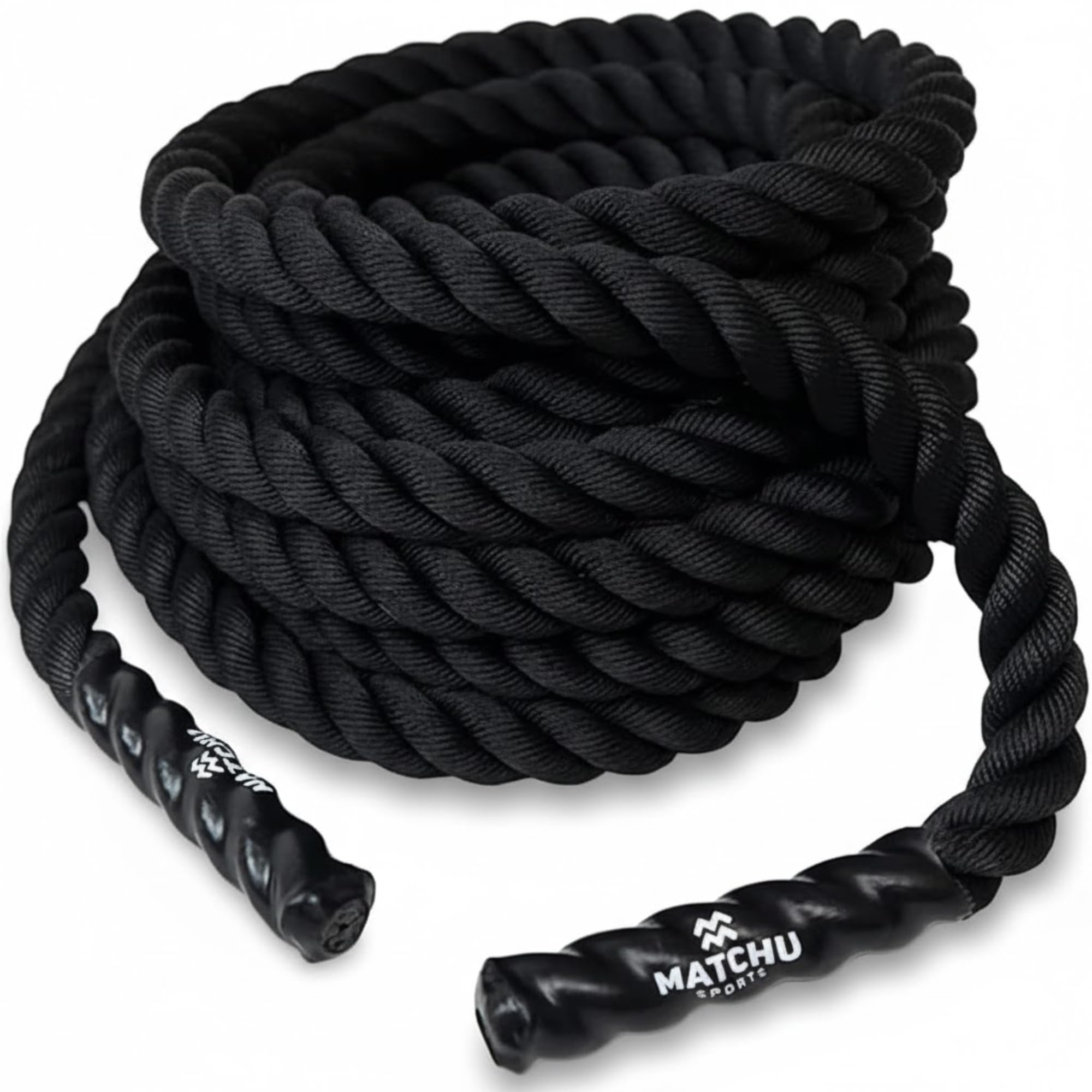 MATCHU - Corde Ondulatoire - 9M x 38MM - Polyester Tissé - 8KG - Noir