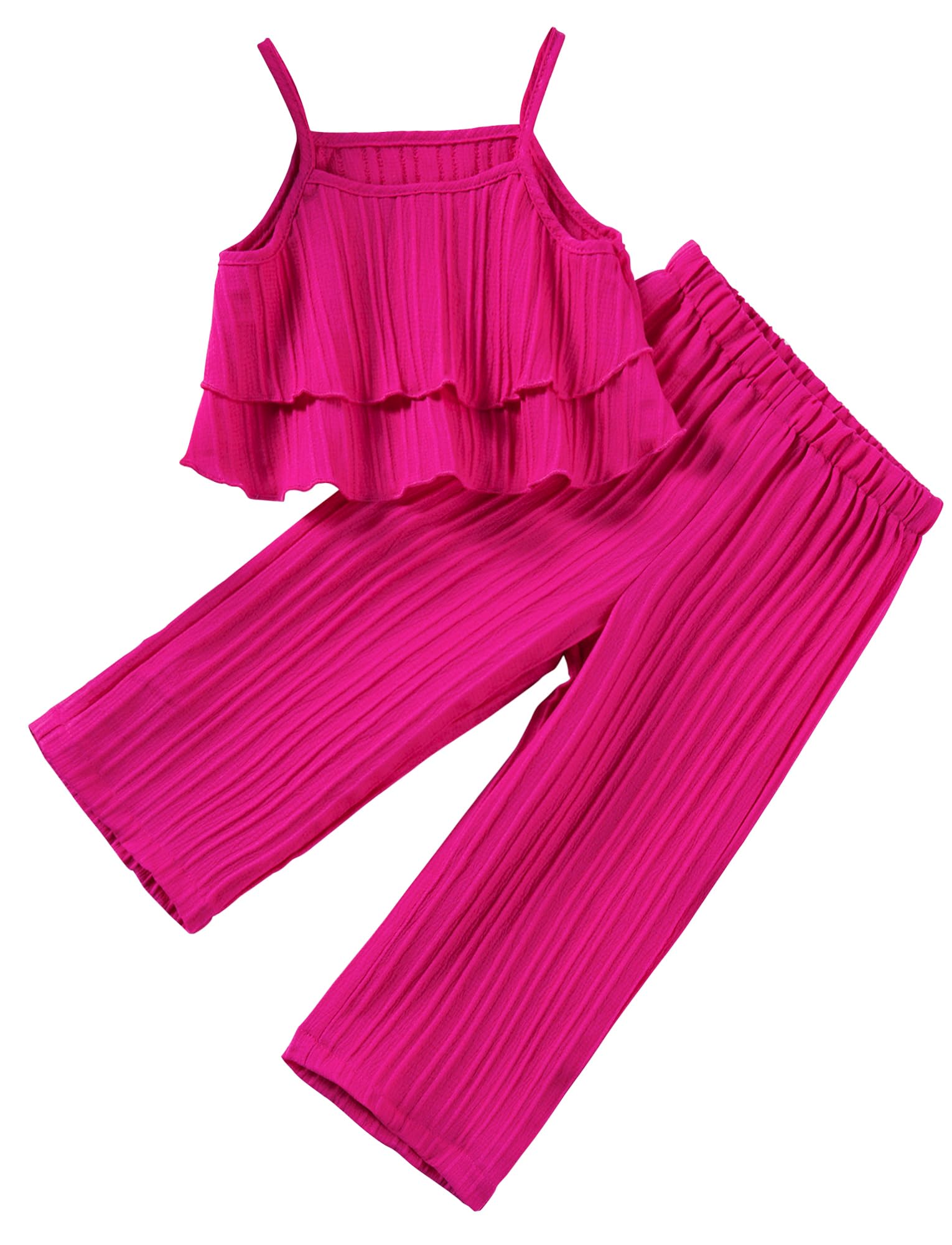 SEAUR Sommer Outfits Mädchen 2pcs Outfits Party Kleidung Kinder Outfit Urlaub Mädchen Geraffte Top