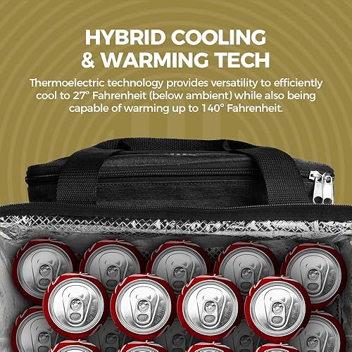 Miniatura 4 de Halo 28L Hybrid Cooler & Warmer Bag  Electric Travel Cooler, Collapsible for Easy Storage, Keep Drinks Cold & Food Warm, Ice Free Cooling, Includes