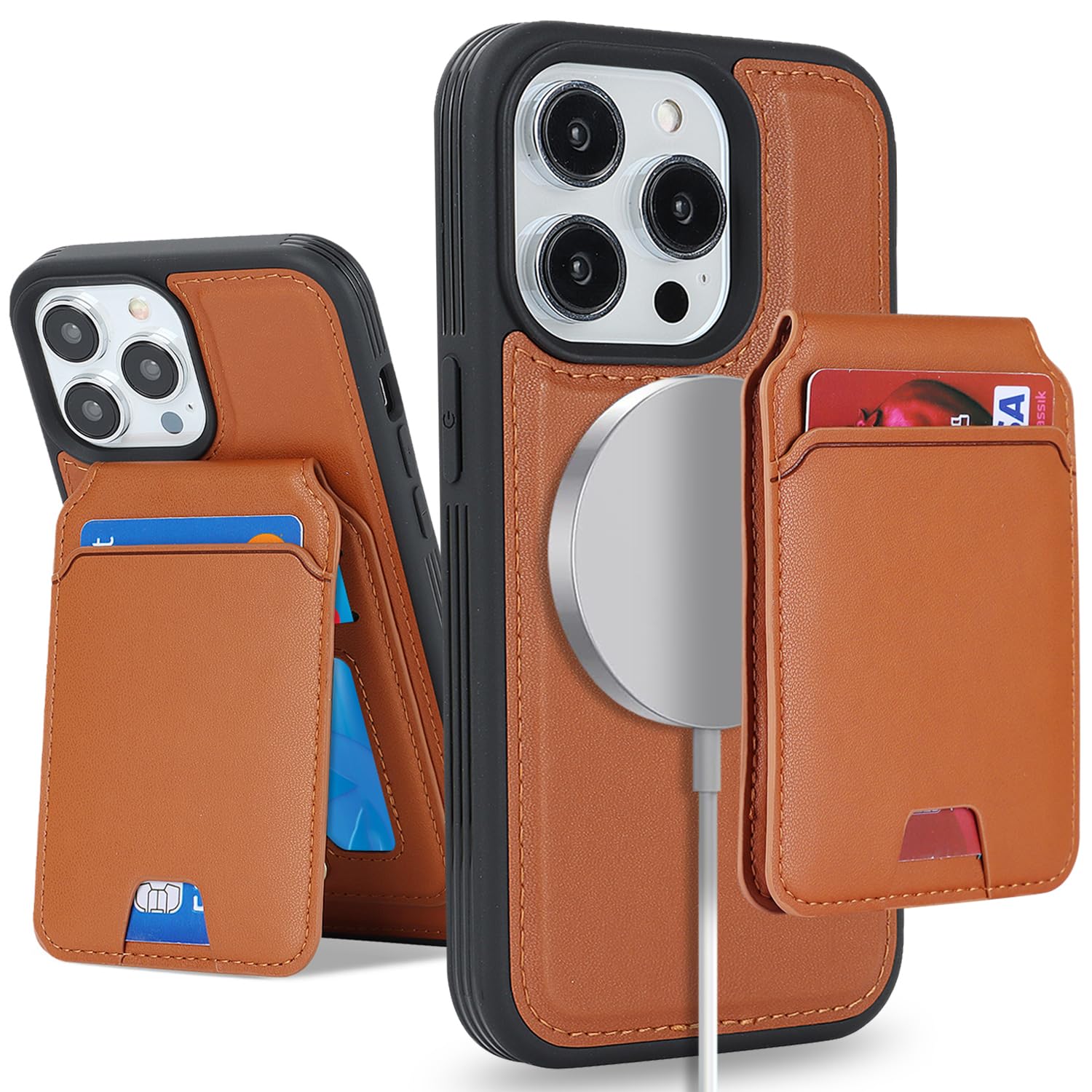 Apple iPhone 13 Pro レザーケース付き Amazon.com: SailorTech iPhone 13 Pro case with Credit Card Holder