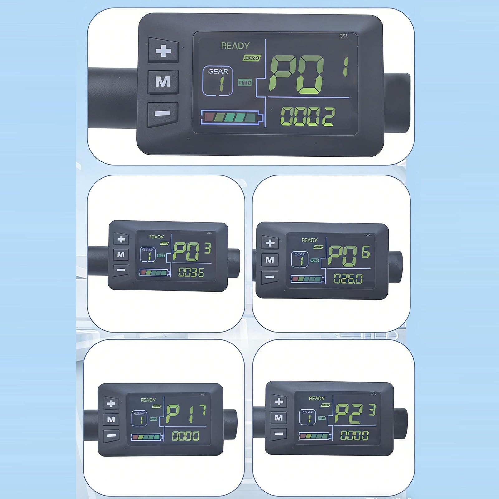 Denash Wyświetlacz LCD Roweru Elektrycznego G51 z Wodoodpornym Złączem 6-pinowym, Prędkościomierz Panelu Sterowania Rowerem Elektrycznym, Wyświetlacz LCD do Modyfikacji Skutera Rowerowego