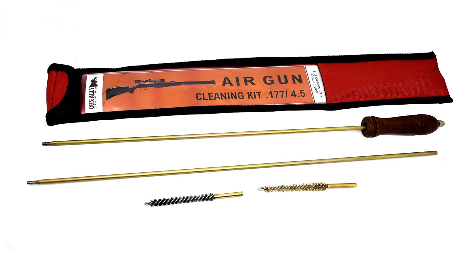GunAlly Airgun Rifle Cleaning Rod Brush Cleaning Kit for 177 4.5 Cal