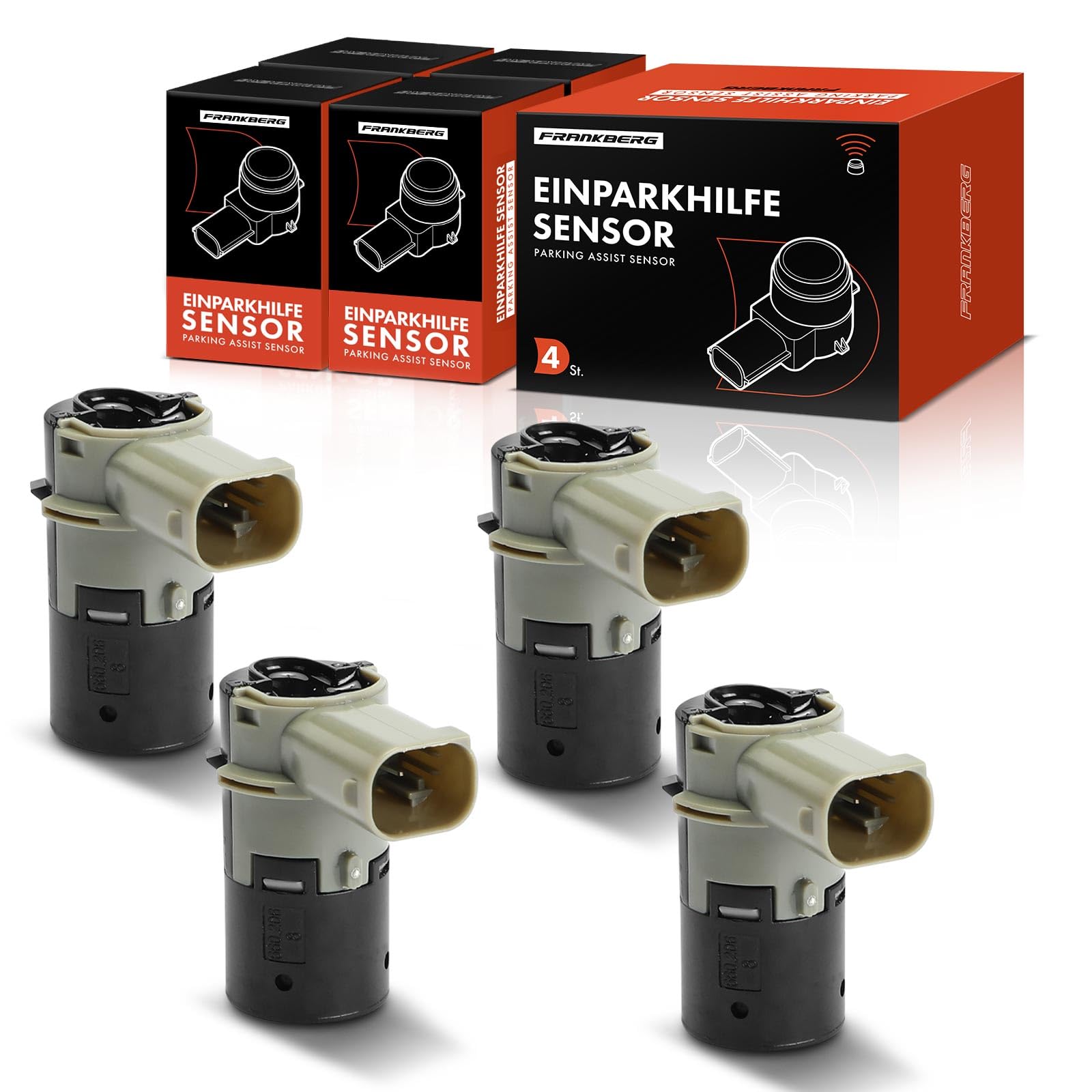 Frankberg 4x Capteur de stationnement PDC Capteur PDC Arrière 3-Polig Compatible avec 207 CC WD 207 WA WC C4 Coupe LA C4 I LC 207 Berline Remplacer# 9653849080