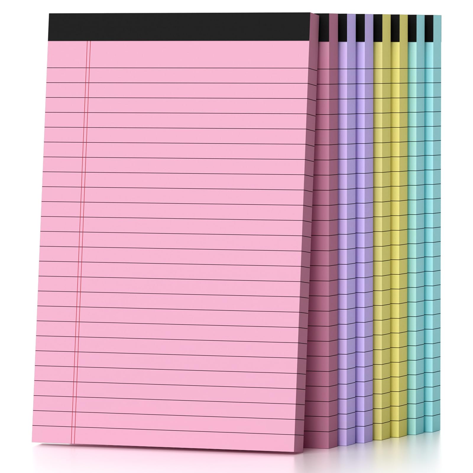 Gehanfai 8 Pack Legal Pads 5 x 8 Inch Narrow Ruled Note Pads, Colored Perforated Notepad 5 x 8 Lined Writing Pads, College Lined Legal Notepads for To-do Lists, Daily Note-taking, School and Office