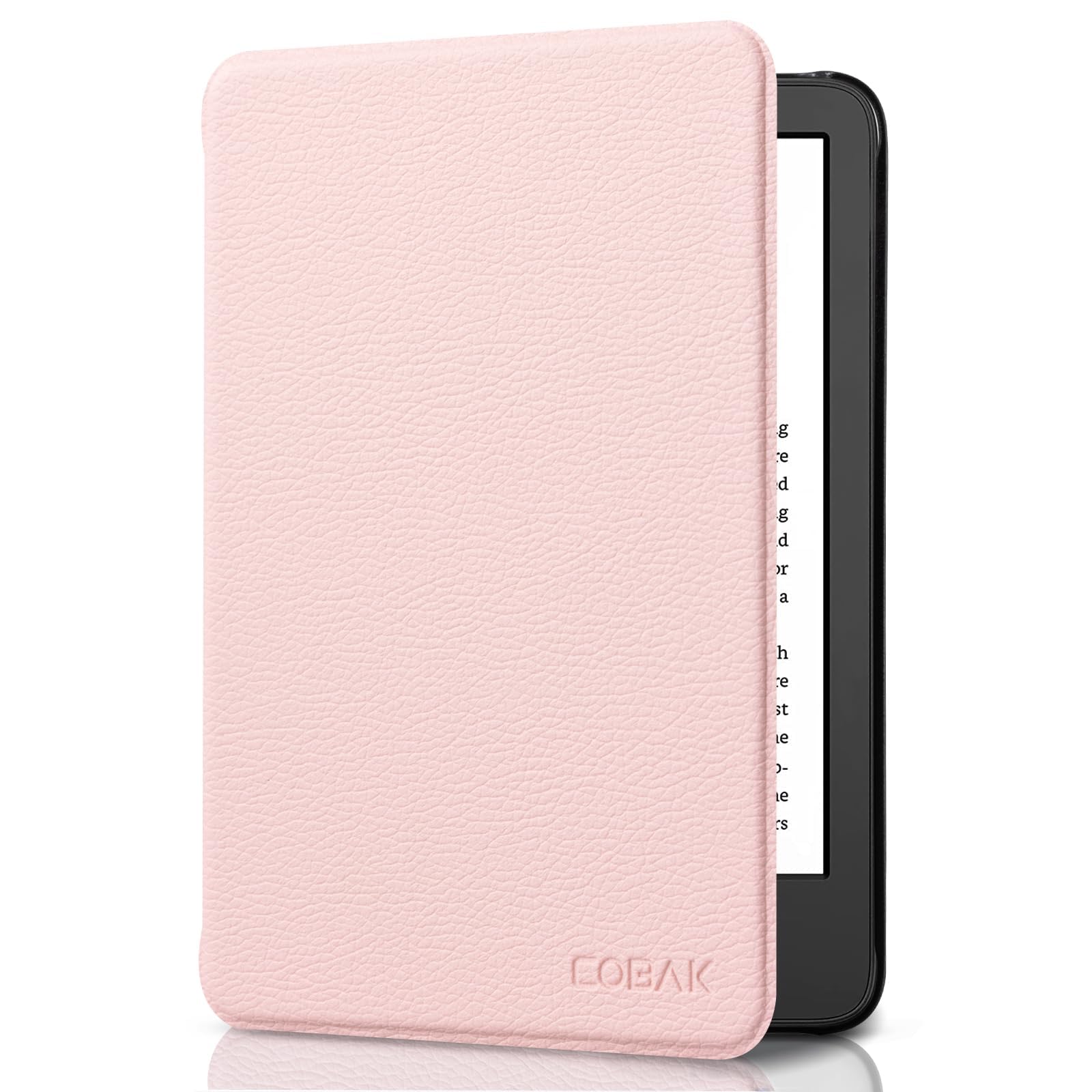 CoBak Case for Kindle Paperwhite 12th Gen 2024 (7") &amp; Colorsoft Signature Edition - All New PU Leather Cover with Auto Sleep Wake Feature for Paperwhite Signature 2024 Released, Flesh Pink