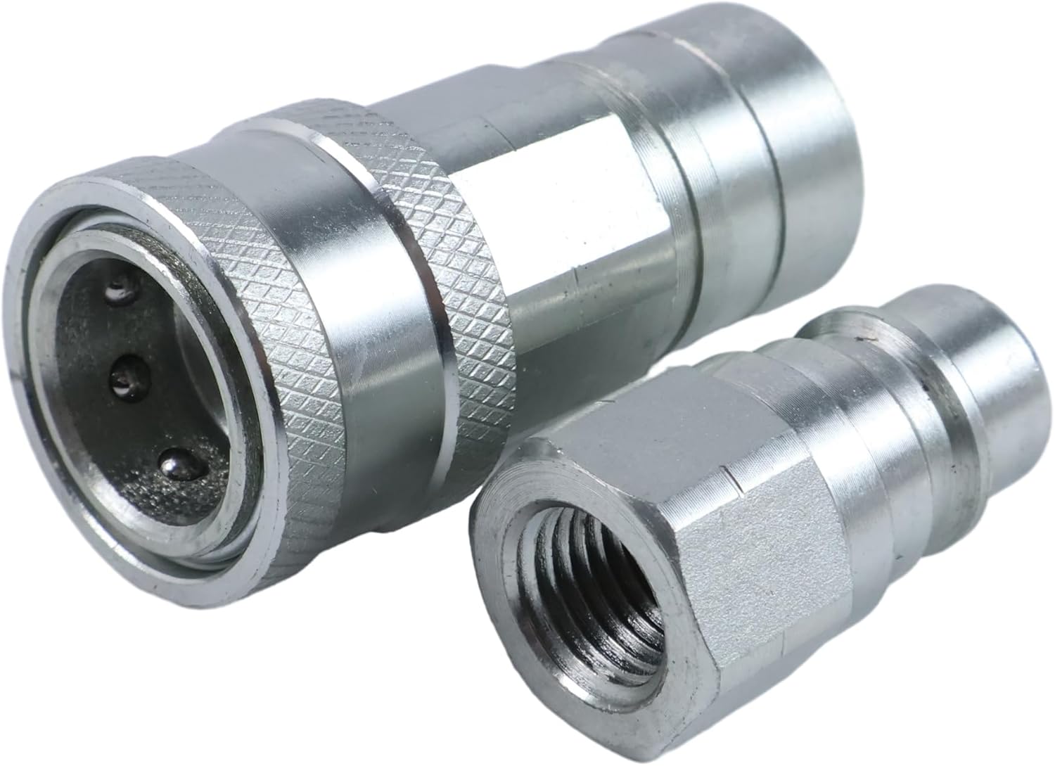 AM37982 AM37983 Steel Hydraulic Quick Coupler Set Compatible with JD 140 300 314 316 317 318 420 425 430 445