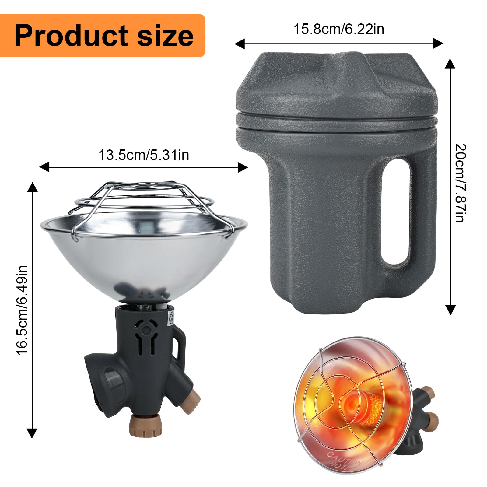 Stufa a gas portatile, riscaldamento per tenda Ragbare Gas15000 12500 10000 BTU a 3 livelli, con accensione elettrica, base pieghevole, compatibile con 28 gas per bottiglie UNEF per pesca, escursioni