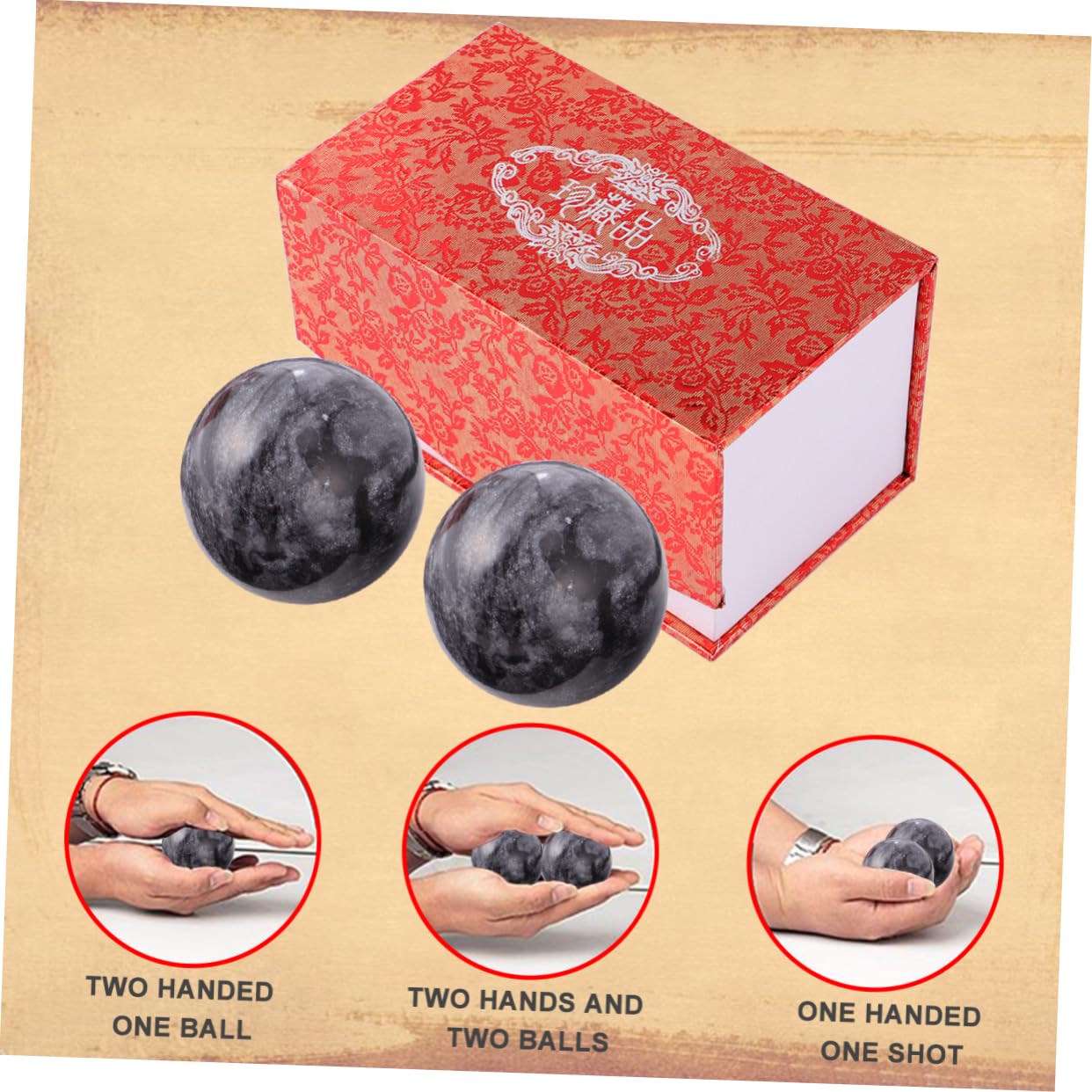 minkissy Pelota de rehabilitación de fitness para ancianos, bola de jade natural, bola sólida de sostenimiento, bolas de masaje para ejercicios de mano, bolas de masaje para ejercicios de balonmano,