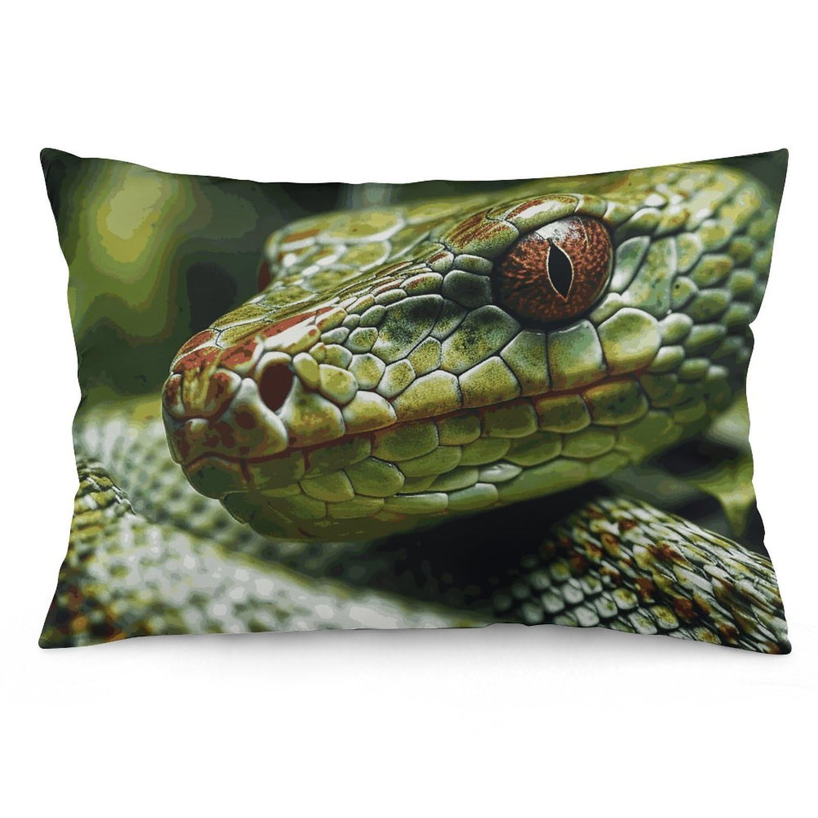 NTVOWPZO 2 Pack Decoration Throw Pillow Covers 16 "x24 Pillowcases Covers Green Snake Pillowcases Modern Farmhouse Home Decor Sofa Cushions Covers for Couch Bed Living Room