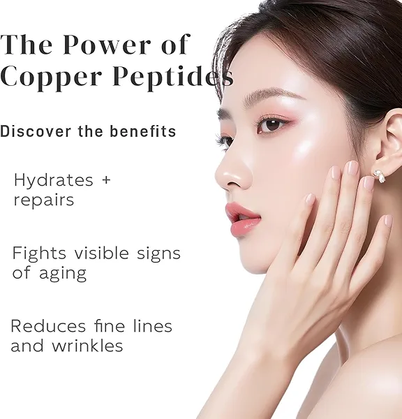 Copper Peptides Serum for Face - Peptides Collagen Renewal & Anti-Aging Serum - GHK-Cu, EGF, Hyaluronic Acid,Collagen - Anti Wrinkle, Firming, Moisturizing-Korean Skin Care,25mL/0.88 Fl Oz