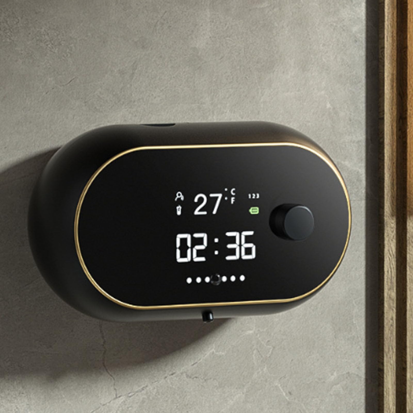 Automatischer Schaumseifenspender, ABS, Berührungsloser Seifenspender mit Digitalanzeige, 2000 MAh, Wiederaufladbar, Wandmontage-Design, Selbstreinigend, für Badezimmer, Küche, Schule, Büro