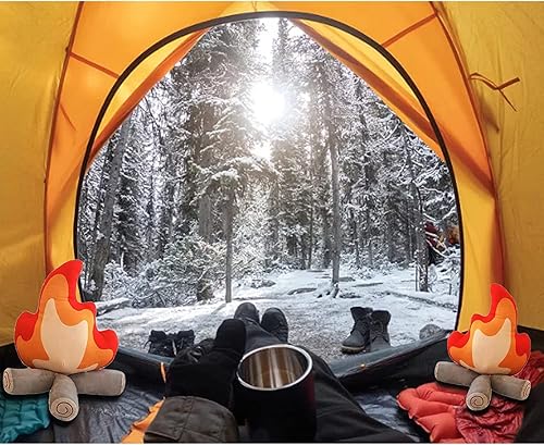 Miniatura 5 de Peluche de fogata falsa, juguetes de peluche de simulación de hoguera, divertidos juguetes de campamento de fuego falso, muñeca de fuego de dibujos