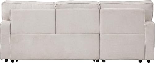 Miniatura 5 de Sofá biplaza convertible 3 en 1 con sofá cama extraíble y decoración de cabeza de clavos, respaldo reclinable con botones y 2 almohadas para el