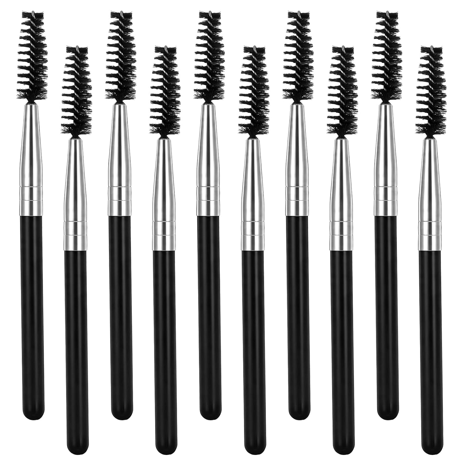 10 Pack Eye Lash Brush Eyebrow Spoolies Reusable Eyebrow Brush Mascara Brushes Wands Makeup Lash Spoolies Set for Lifting Eyebrows Eyelash Extension Makeup(Black)
