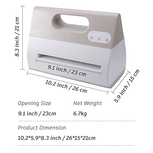 Miniatura 2 de Máquina eléctrica A4 troqueladora y estampado en relieve para artes y manualidades, álbumes de recortes y tarjetas, apertura de 9 pulgadas (gris)