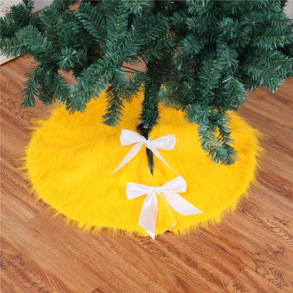 Tree Skirt Christmas Gold Christmas Tree Skirt Christmas Tree Apron Christmas Supplies Plush Christmas Tree Decoration Tree Skirt Christmas Skirt Tree(78cm)