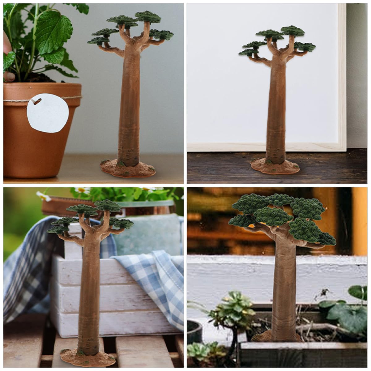 3stücke Teiliges Pflanzenmodell mit Künstlichen Kaktus Affenbrotbaum Modellen Realistische Landschaftsdeko für Modelleisenbahn Architektur und DIY sandtabellen