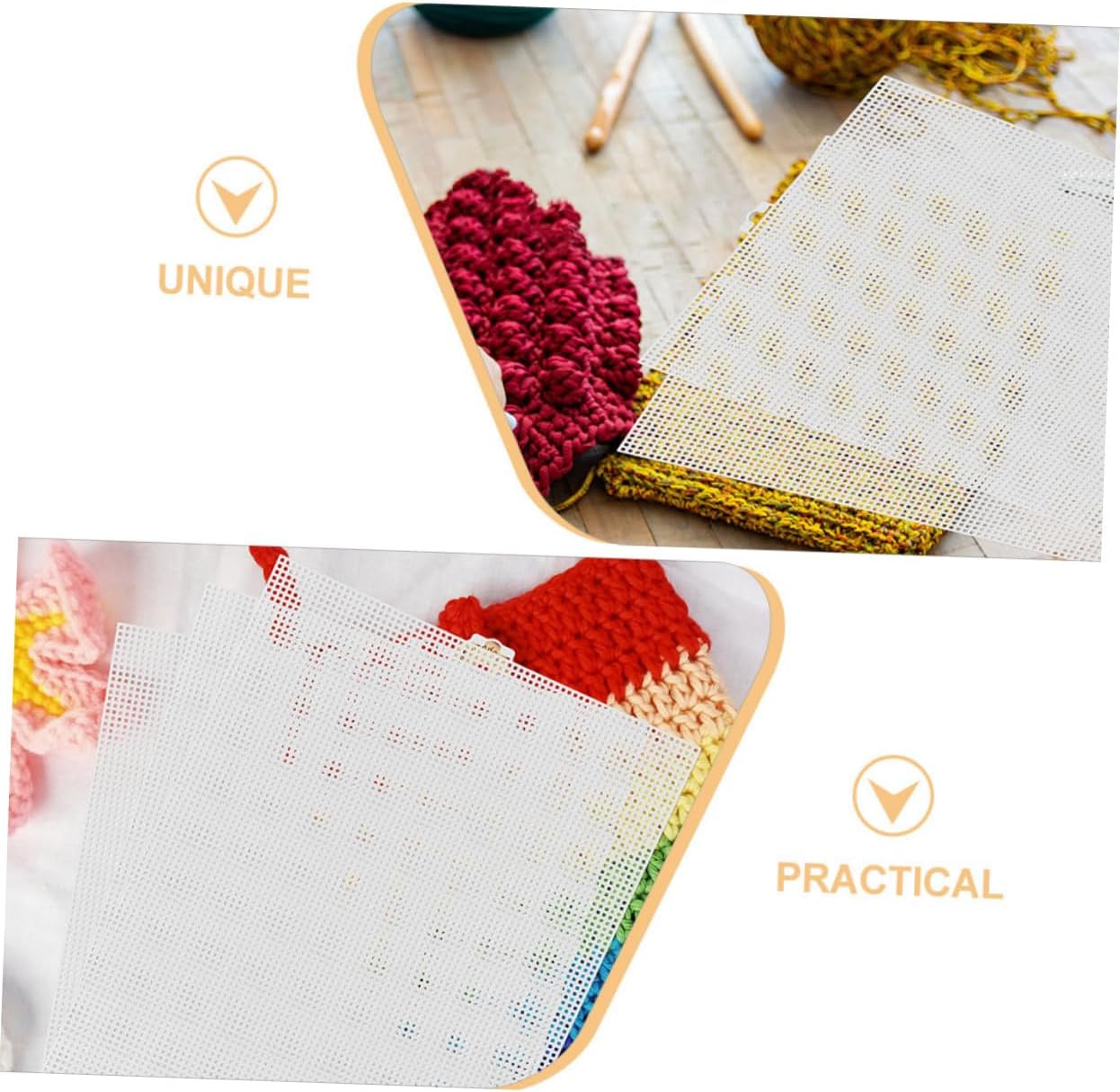 BEBEMOKO 5pcs Plastic Mesh Canvas Sheets Embroidery Craft Mesh for DIY Projects