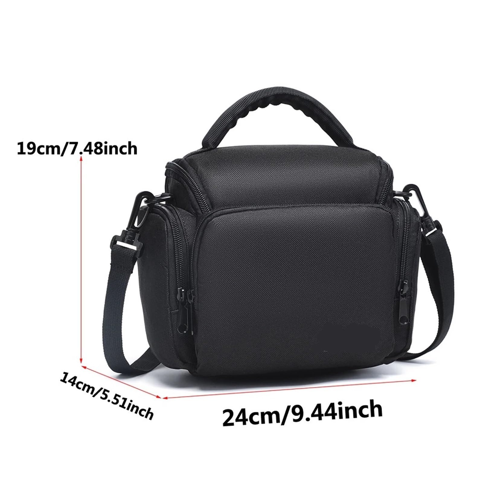 Borsa A Tracolla Per Fotocamera Borsa for fotocamera reflex Obiettivo digitale Zaino for fotografia all'aperto Tessuto leggero impermeabile Grande capacità Multi Per Fotocamera(Black)