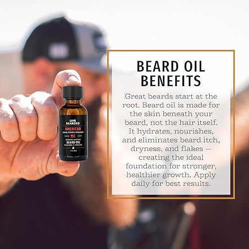 Miniatura 3 de Live Bearded Aceite para barba, 1 fl oz  Jojoba totalmente natural de primera calidad  Fabricado en los Estados Unidos  Cuidado del cabello y la