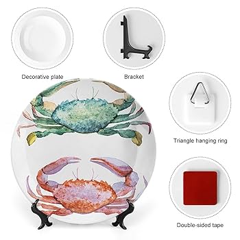食器    Crab plate XISUNYA 6 Inch Decorative Plate, Crabs Tableware Plate