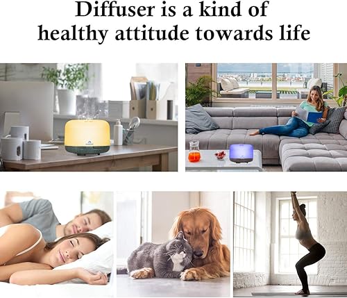 Miniatura 9 de Miserwe Difusor de 16.9 fl oz con control remoto, sin agua, apagado automático, difusor de aceite esencial con modo de temporizador, difusor de