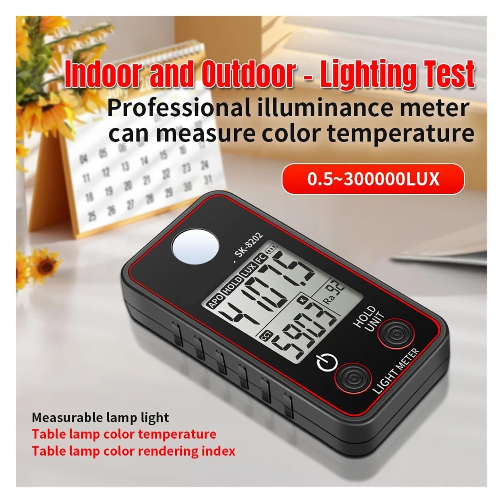 Espectrofotómetro, Probador De Temperatura Color Medidor Iluminancia 0,5-300000LUX Prueba Iluminación LED Dispositivo Medición Luminancia Fotográfica