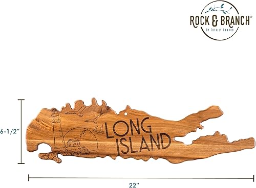 Miniatura 7 de Totally Bamboo Rock & Branch Origins Series Tabla de cortar en forma de isla larga y bandeja para servir charcutería, incluye corbata para colgar