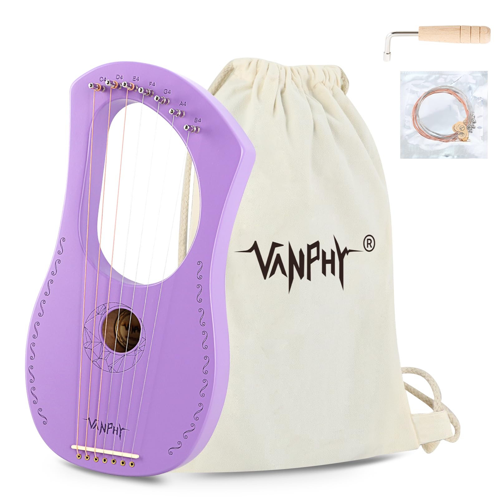 Portable Harp 16 String Lyre Harp Bois Body Lira Instrument De Musique With Tuning For Kids