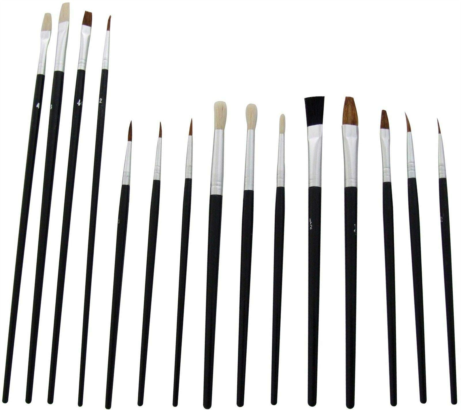 The Box Artist Artists Paint Brush Pack Of 15 For Most Paints Including Acrylic, Watercolour And Oil