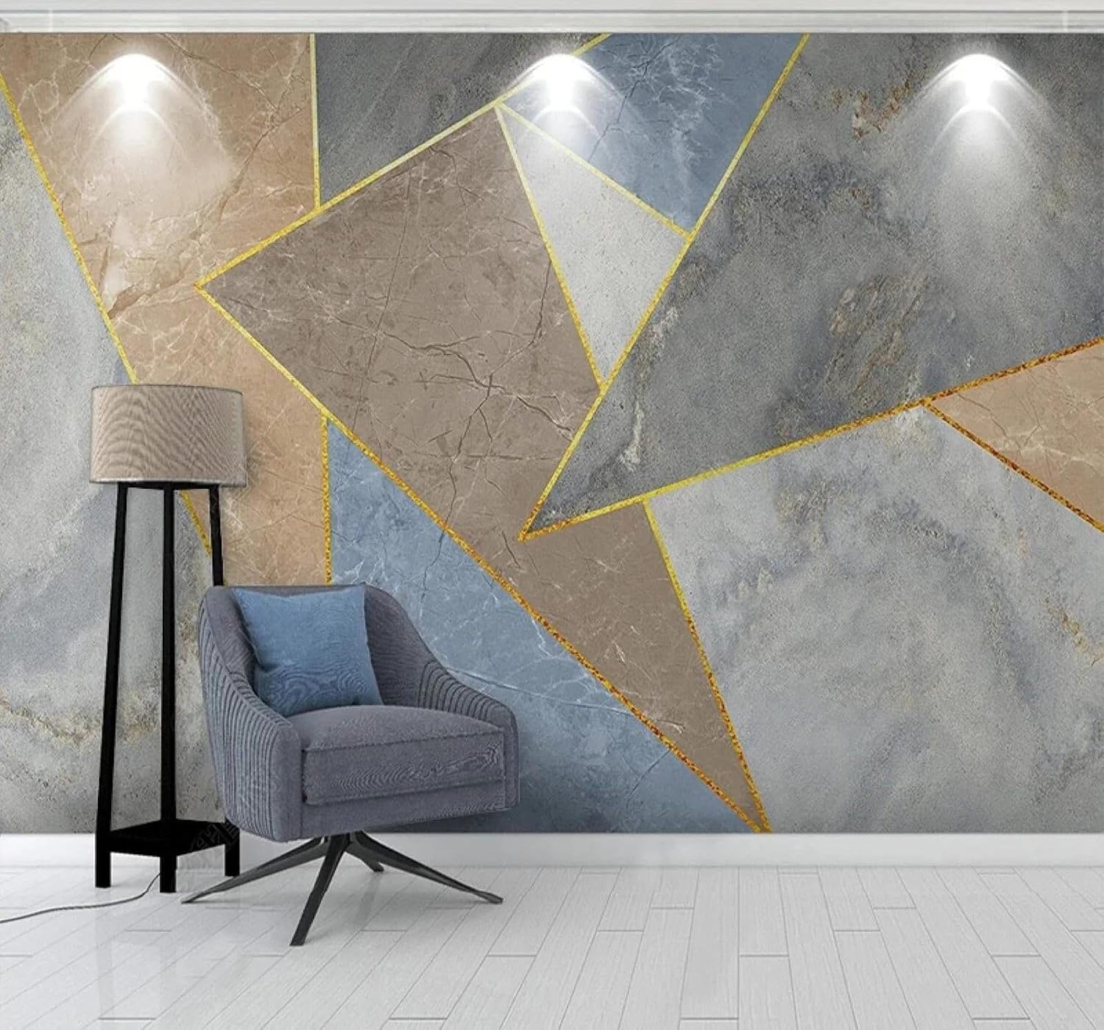 Xlming 250Cm×170Cm(B×H) Multicoloured Geometric Creative Abstract Marble Effect 3D Wallpaper Luxury Home Dining Decor Paste Sofa Living Room The Wall For Bedroom Mural-250Cm×170Cm
