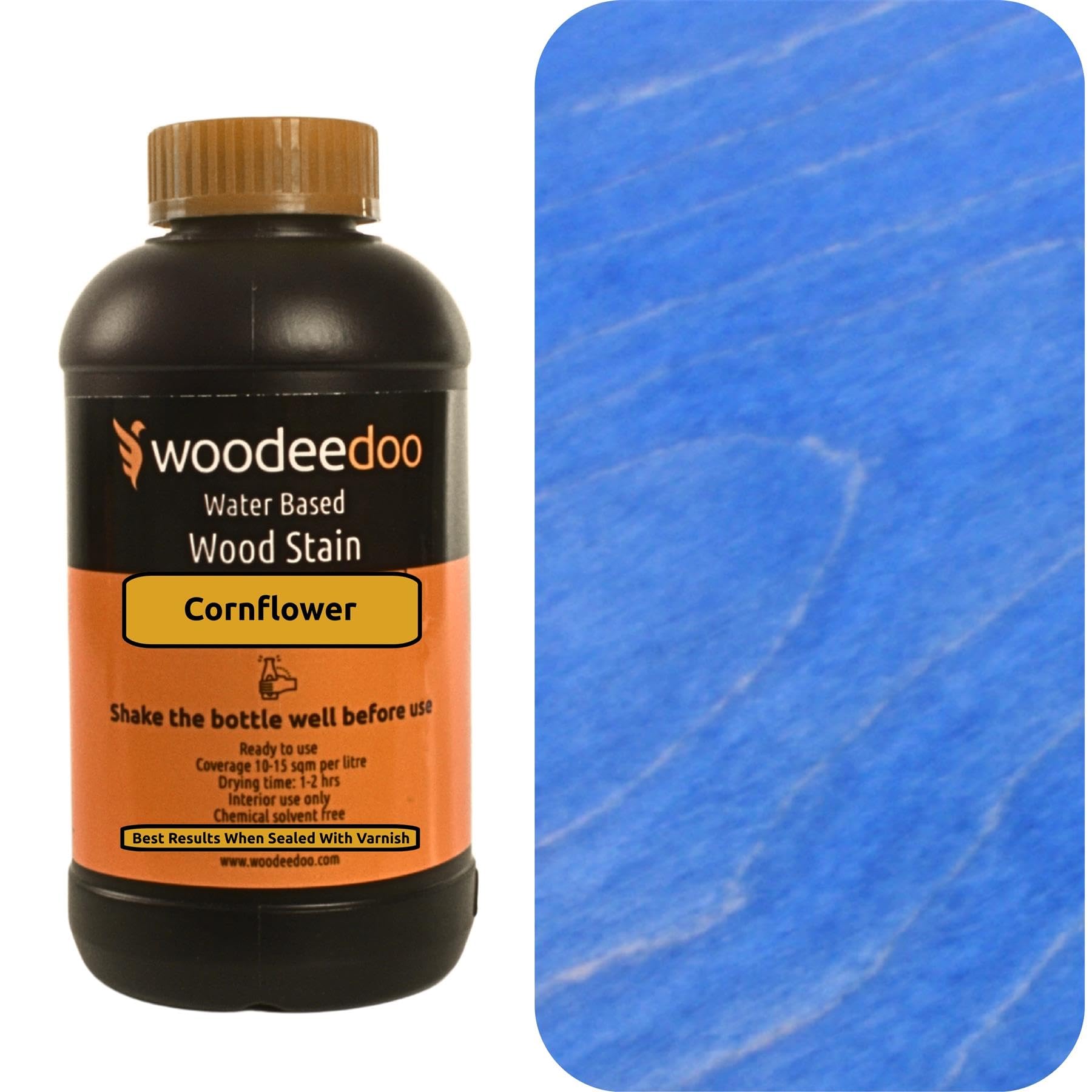 Woodeedoo Cornflower Water Based Wood Stain | Wood Dye | Ready To Use | Environmentally Friendly | Solvent Free | Odour Free | 450 Ml |
