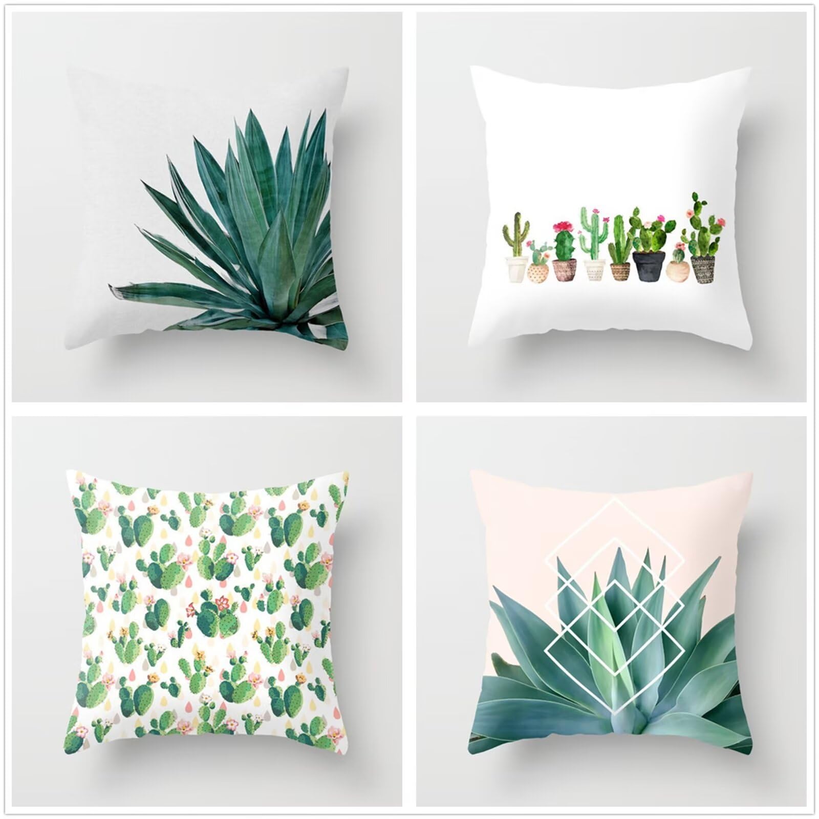 verde suculento 4 pcs Fundas de Cojín,70x70cm Square Double Sided Super Soft Cojines Navideños,Funda Almohada Decorativa para Invierno,para Sofá Coche Cama Sillas Decoracion Hogar Cojines P1-320