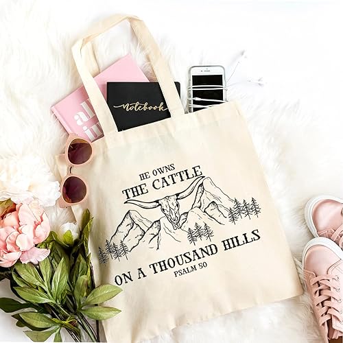 Miniatura 4 de Bolsa de lona de fe cristiana para mujer, divertida bolsa de compras reutilizable con versículo bíblico religioso