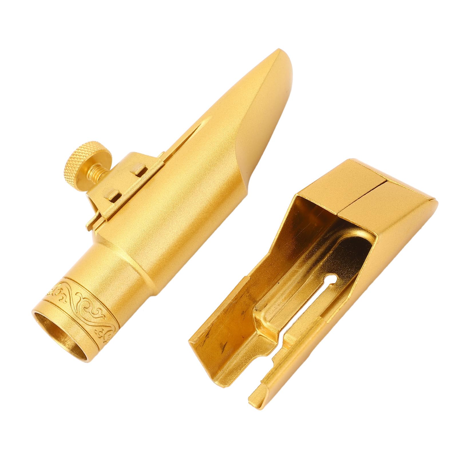 Bocchino per Sassofono Contralto, Bocchino in Ottone Metallico Tipo Slide, per Sassofono con Cappuccio Imbottito, Ideale per Principianti e Studenti di 5C
