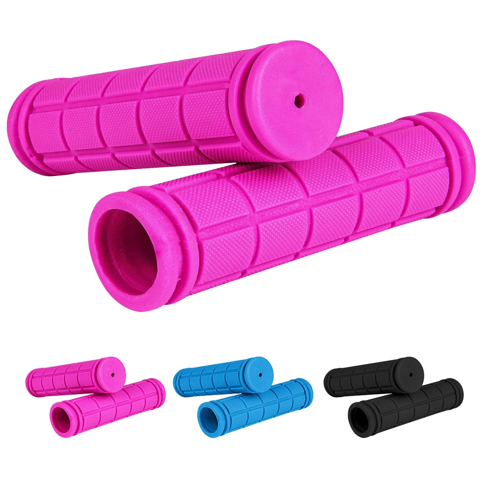 URAQT Fahrradgriffe Kinder,22 mm Lenkergriffe Fahrrad Kinder mit Höchster Sicherheit Prallschutz Kinderfahrradgriffe Gummi Grips für Roller Dreirad Kinder Laufrad Kinderfahrrad Rosa