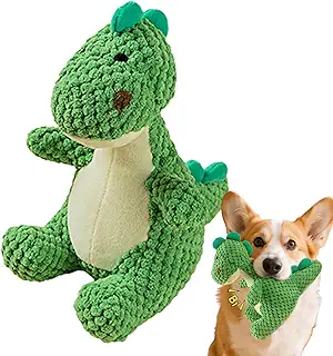 Juguetes Para Perros Con Chirriador,Dinosaurio De Peluche Anti-Estrés | Juguete Indestructible Mascadores Agresivos, Alivia El Aburrimiento, Para Jardín, Parque Y Playa