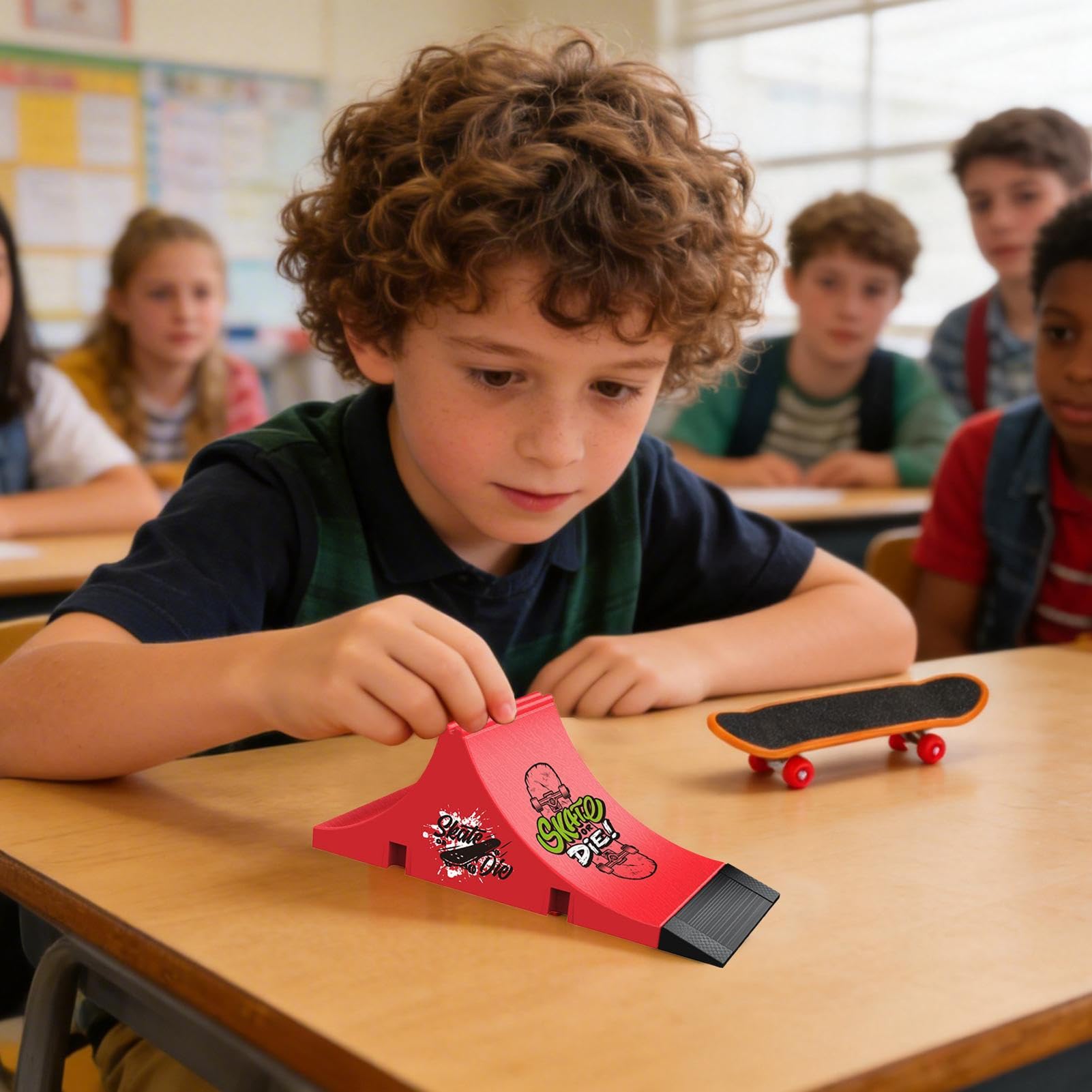 Finger Skateboard | with Fingerboard Small Toys - Finger Board Skate Training Ramp | for Kids Adults Indoor Outdoor Home Travel Classroom Party Competition — view 6