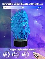Vista 5 de Regalos de nativos americanos, lámpara de ilusión de luz nocturna con figura 3D para decoración del hogar y decoración de habitaciones, regalos