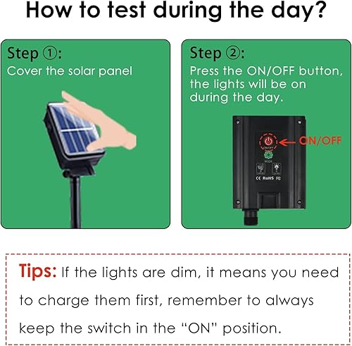 Miniatura 7 de OZS Paquete de 8 luces solares de jardín de 64 LED en total, luces solares para exteriores, luces solares de luciérnaga, luces solares impermeables