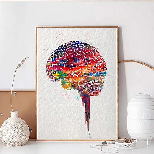Miniatura 2 de QAZWSX Kit de pintura de diamantes, acuarela cerebro 5D, pintura artística de diamante DIY, para adultos y niños, 12 x 16 pulgadas