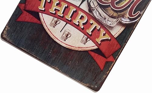Miniatura 3 de ERLOOD Cartel de metal retro con texto en inglés "It's Beer Thirty" para decoración del hogar, 8 x 12 pulgadas