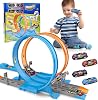 Truck Toys Cars, Play Vehicles Race Speed Track for Kids DIY Racing Car Toys Play Vehicles Toy Set Flexible Track Plays Set with 4 Cars Race Montessori Educational for Kids Bike