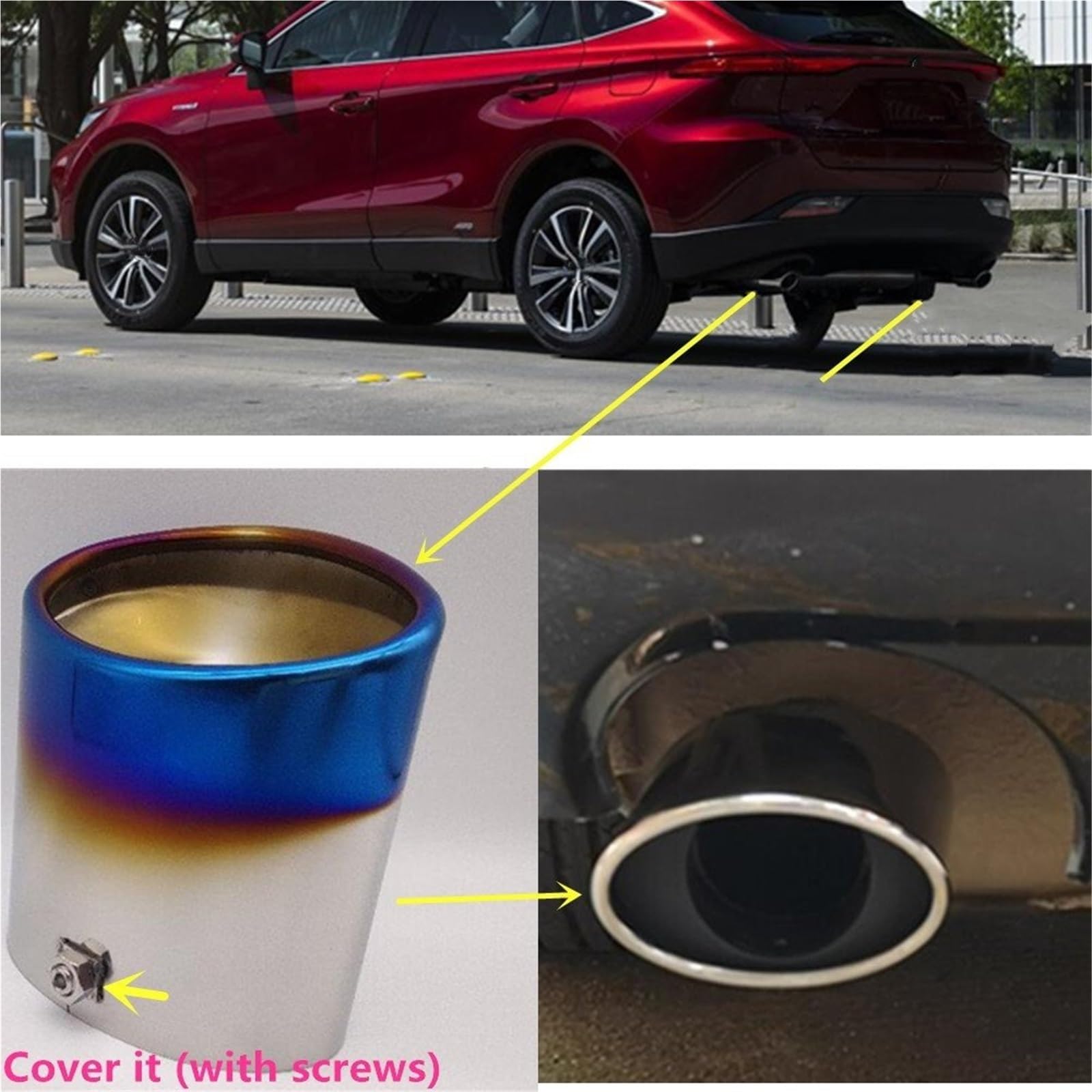 Tubi Terminali Per Auto Auto Punta Scarico Uscita Vent Marmitta Tubo Per Toyota Per Harrier/Per Venza 2019 2020 2021 2022