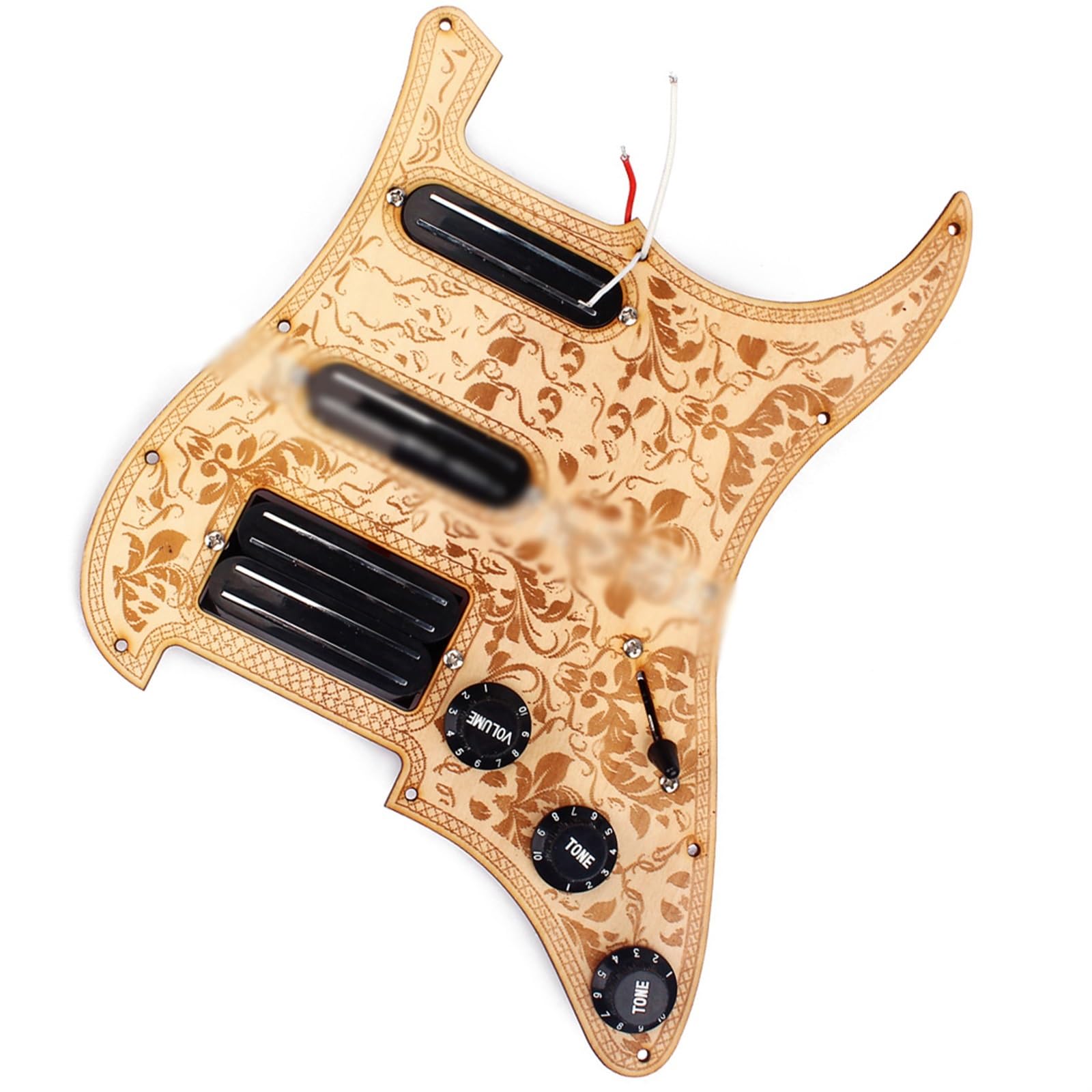 Gitara z okablowaną maskownicą Akcesoria Do Instrumentów Muzycznych Do Gitary Pojedynczej, Podwójnej, Czarnej, Podwójnej Szyny, Obciążonej Pickguardem, Drewnianym