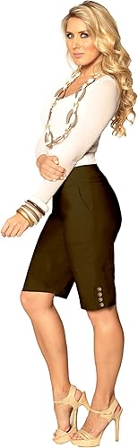 Lior Paris TERRI - Pantalones cortos para mujer con bolsillos delanteros funcionales en la parte delantera y elegante detalle de tres botones